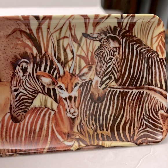 Set of 6 RDE Imports Zebra Trays Melamine Made in Italy - Picture 3 of 8